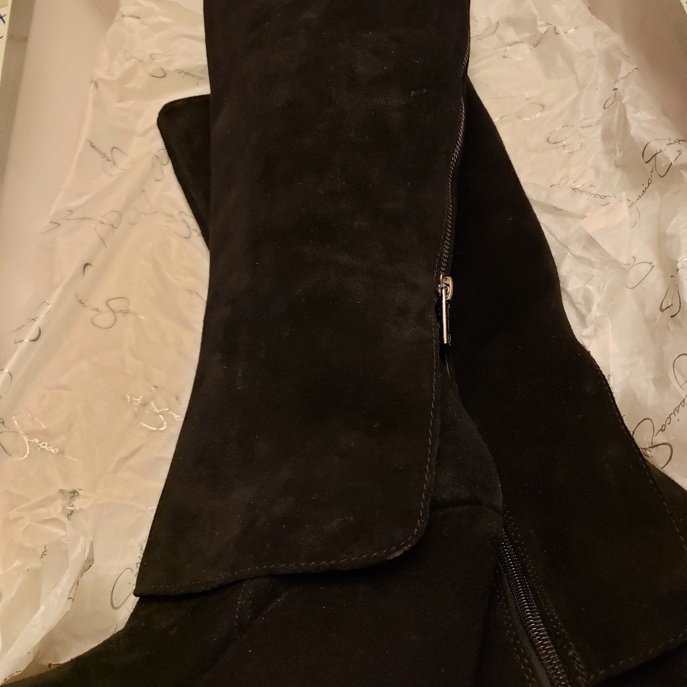 Black suede knee high boots - Picture 5 of 10